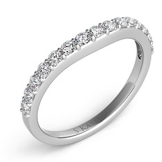 Curved Diamond Wedding Band