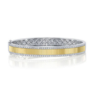 Two Tone Diamond Bangle Bracelet