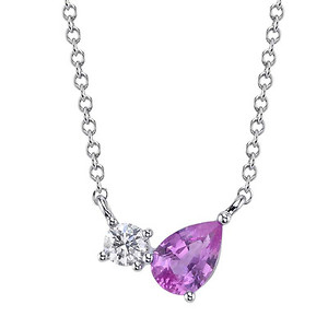 Pink Sapphire and Diamond Necklace